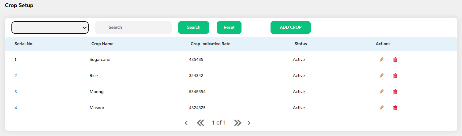 Crop Setup